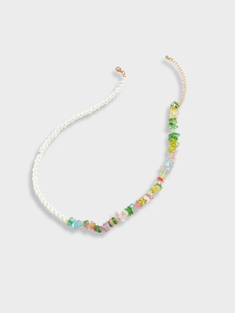 Asymmetrical Color Pearl Beach Necklace - Image 3