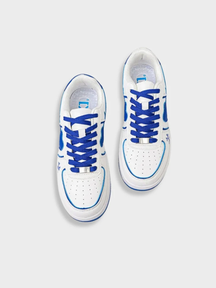 Clean White Retro Heart Sneakers - Image 9
