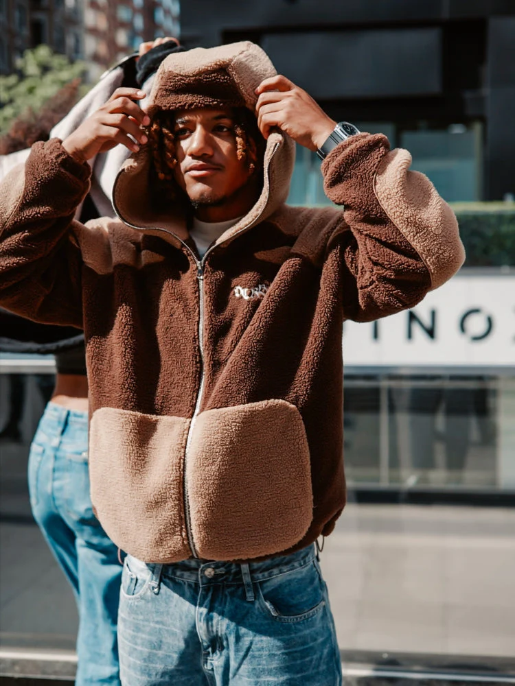 DCRB - Dark & Light Brown Sherpa Ninja Fleece - Image 2