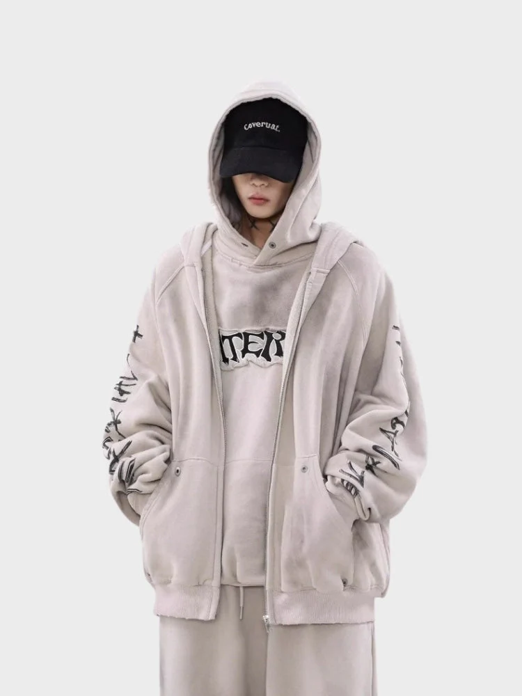 DCRB Distressed Material Zip-Up - Image 5