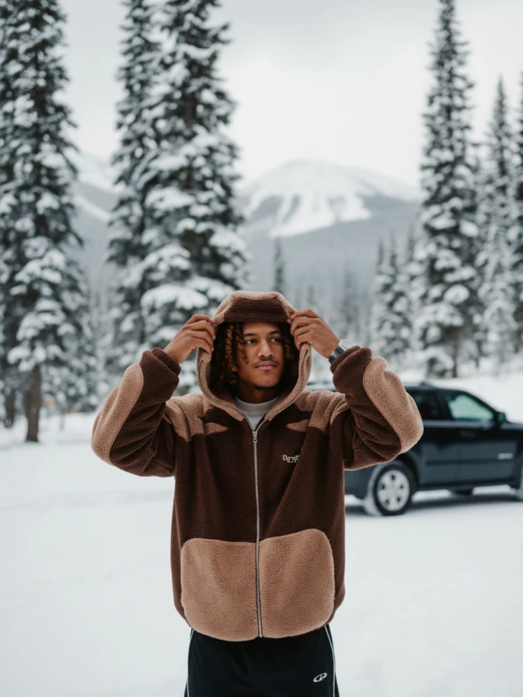 DCRB - Wolf Grey & White Sherpa Ninja Fleece - Image 19