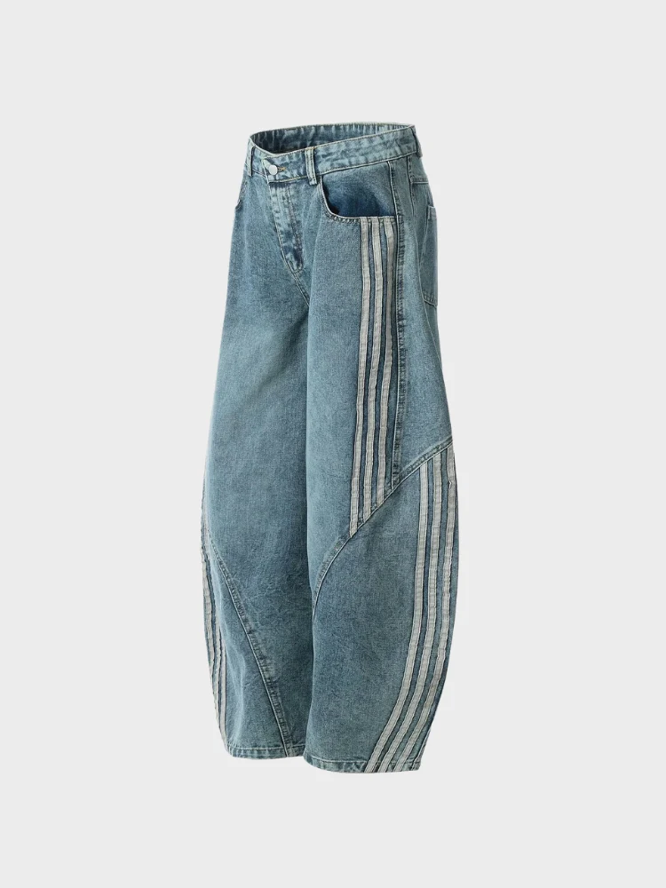 DCRB Striped Barrel Denim Jeans - Image 10