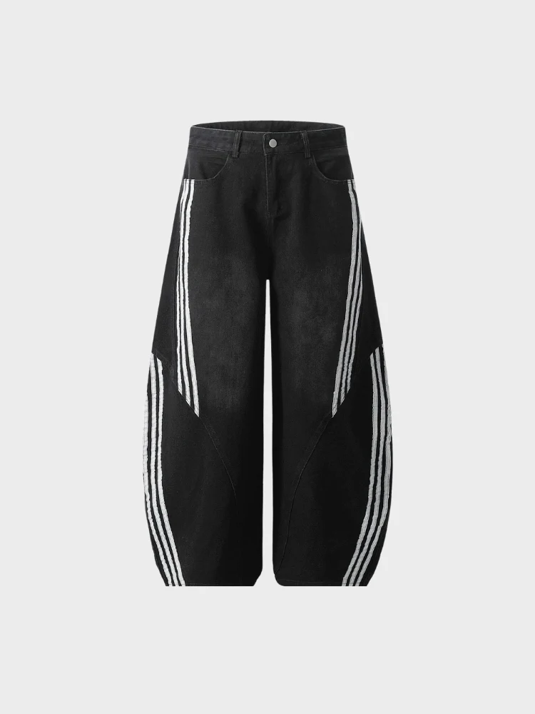 DCRB Striped Barrel Denim Jeans - Image 7