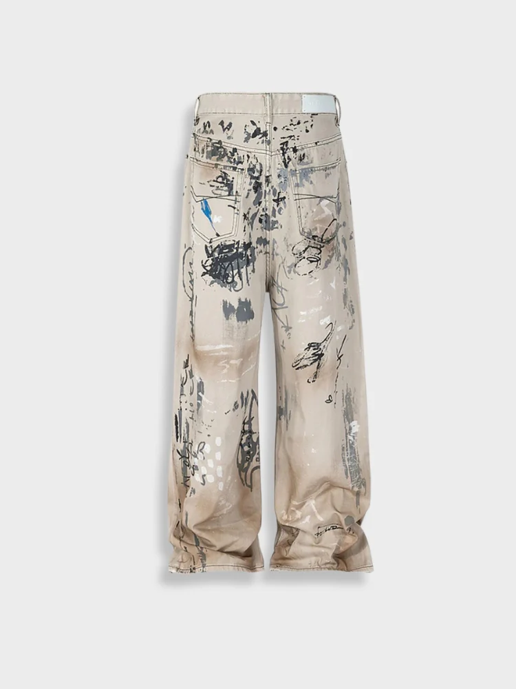 Hand Painted Graffiti Baggy Jeans - Image 3