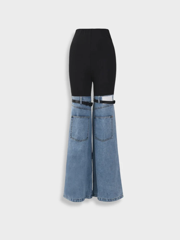 High Wait Half Denim Jeans - Image 2