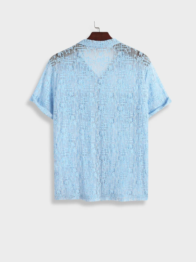 Light Blue Transparant Shirt Verona - Image 2