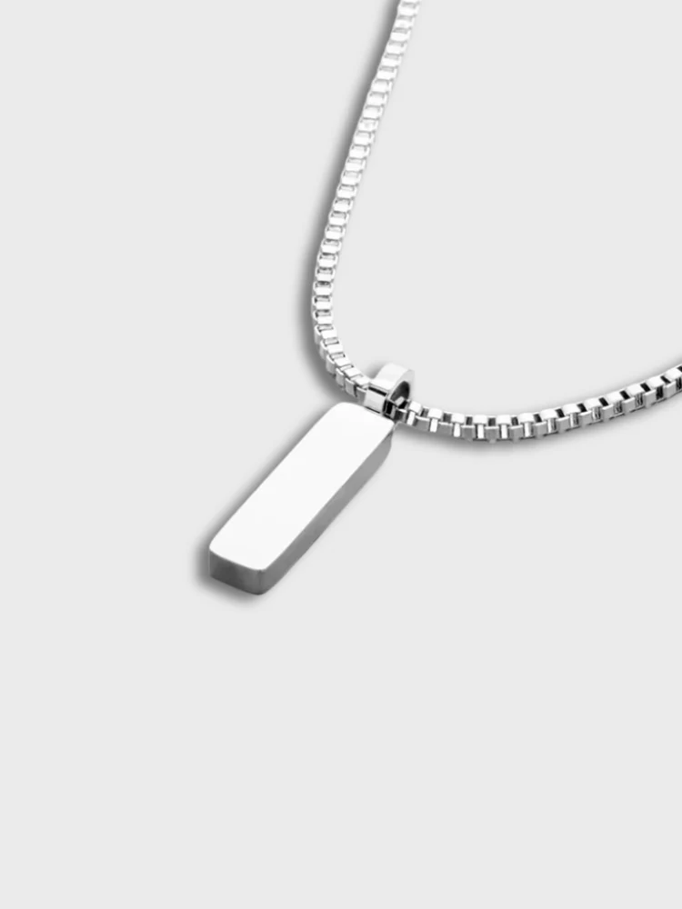 Minimalistic Rectangle Gold Necklace - Image 4