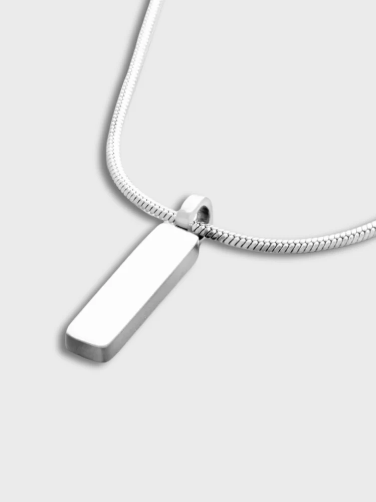 Minimalistic Rectangle Gold Necklace - Image 5