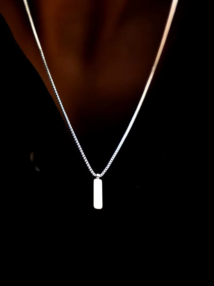 Minimalistic Rectangle Gold Necklace - Image 6