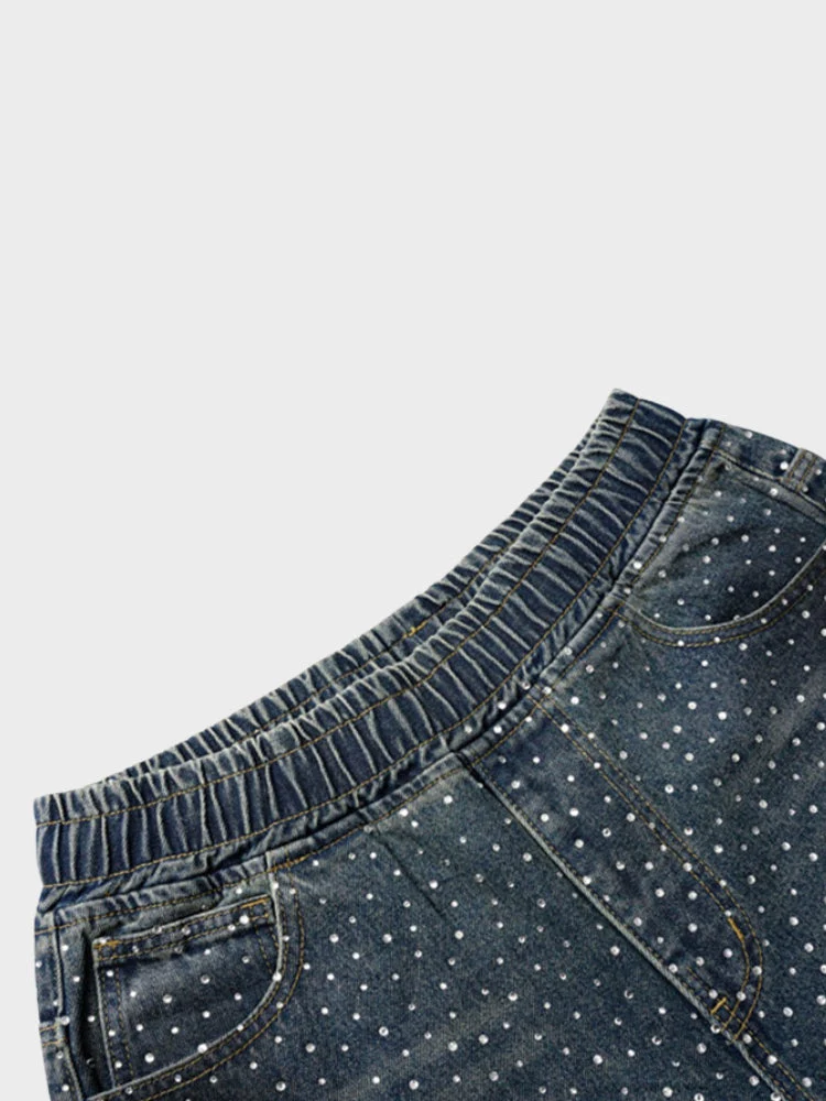 Rhinestone Denim Jorts - Image 3