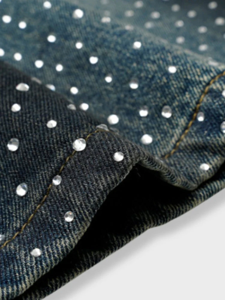 Rhinestone Denim Jorts - Image 5