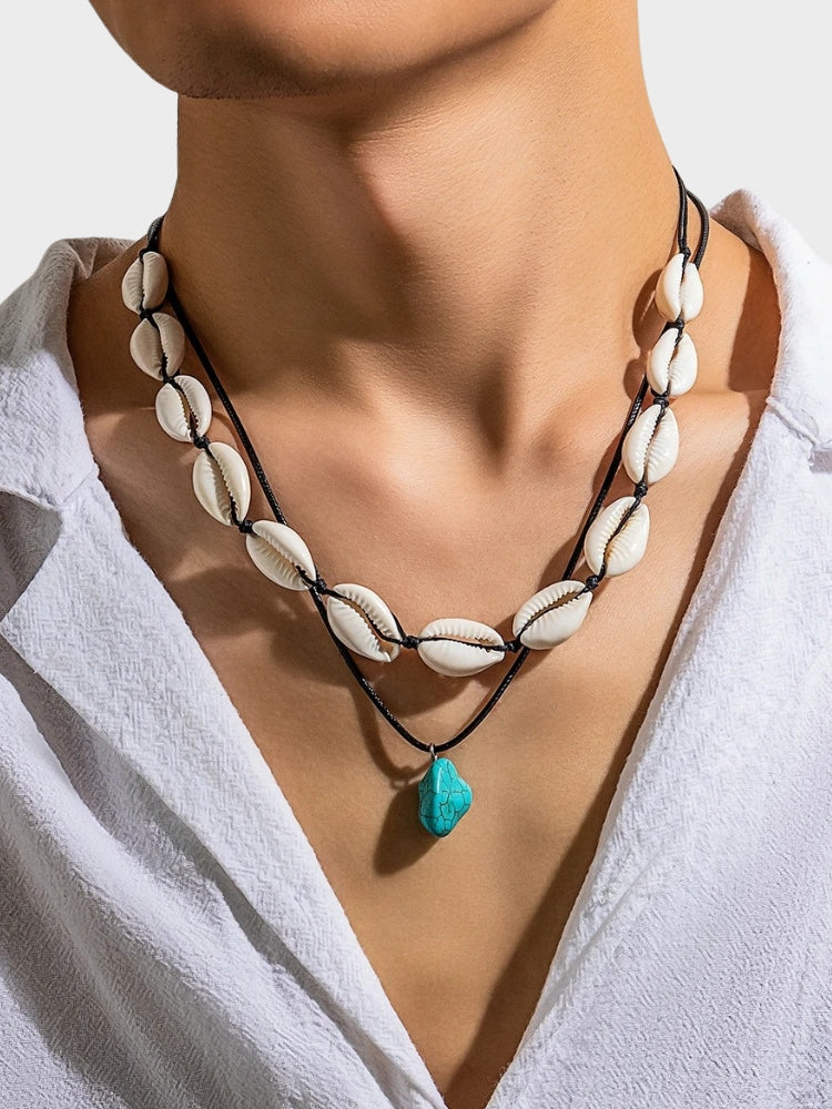 Sea Shell Beach Choker with Stone Pendant - Image 4