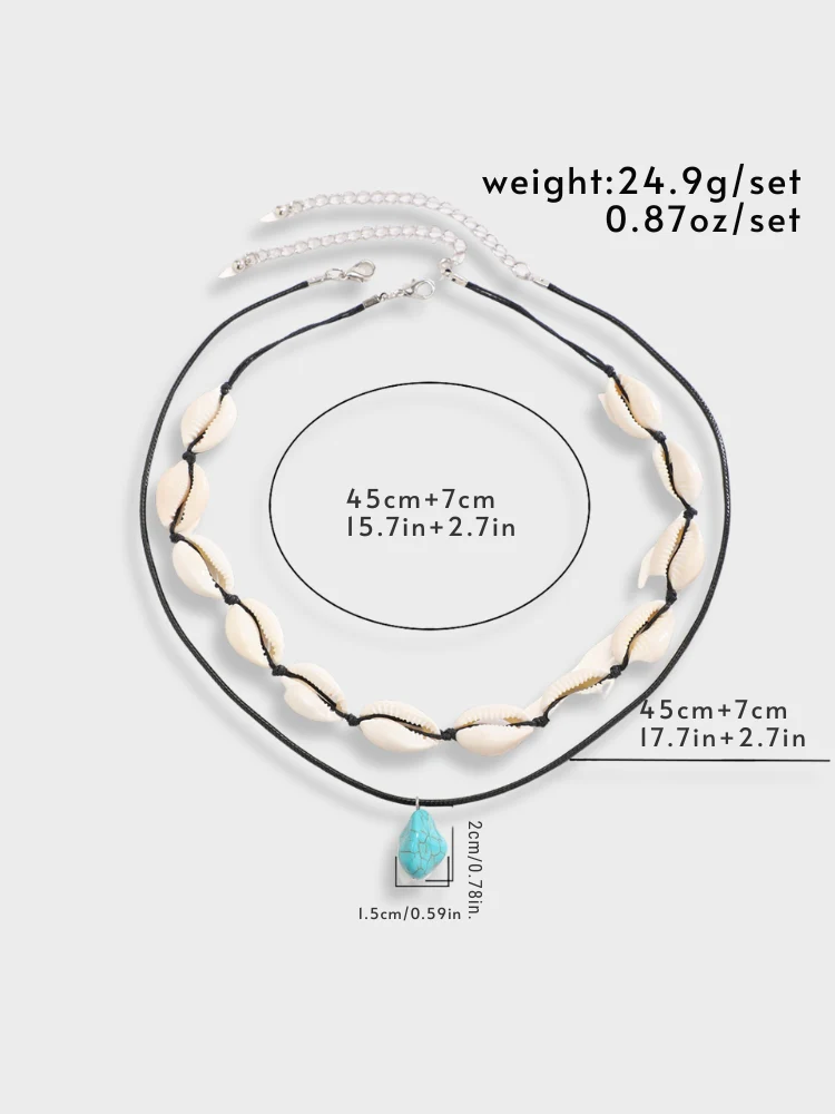 Sea Shell Beach Choker with Stone Pendant - Image 7