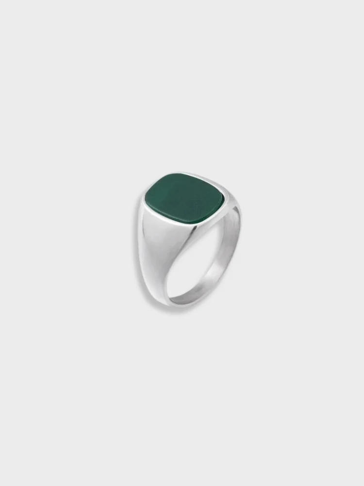 Vintage Square Silver Ring - Image 3