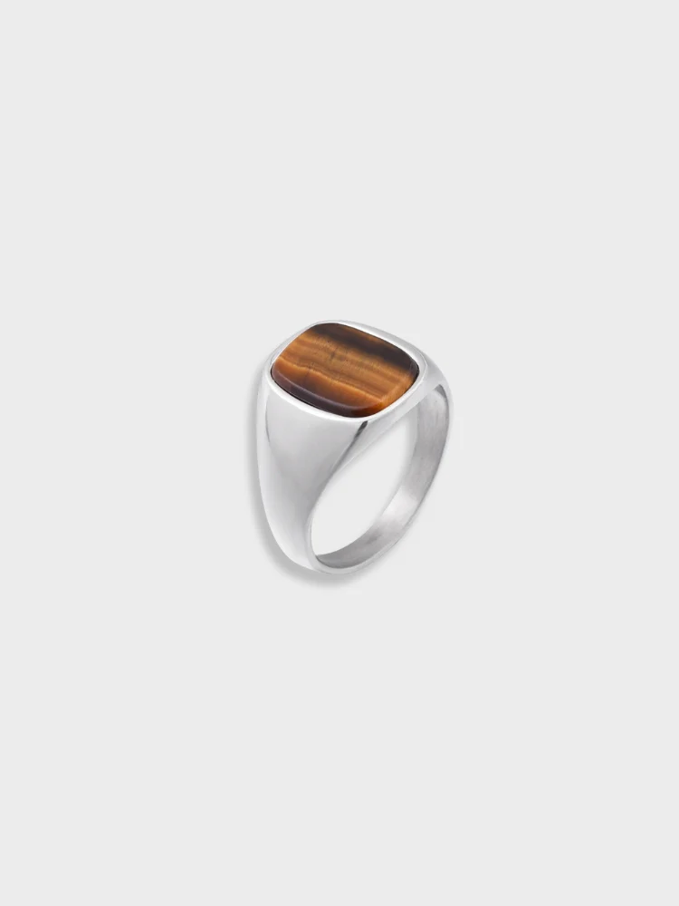 Vintage Square Silver Ring - Image 5