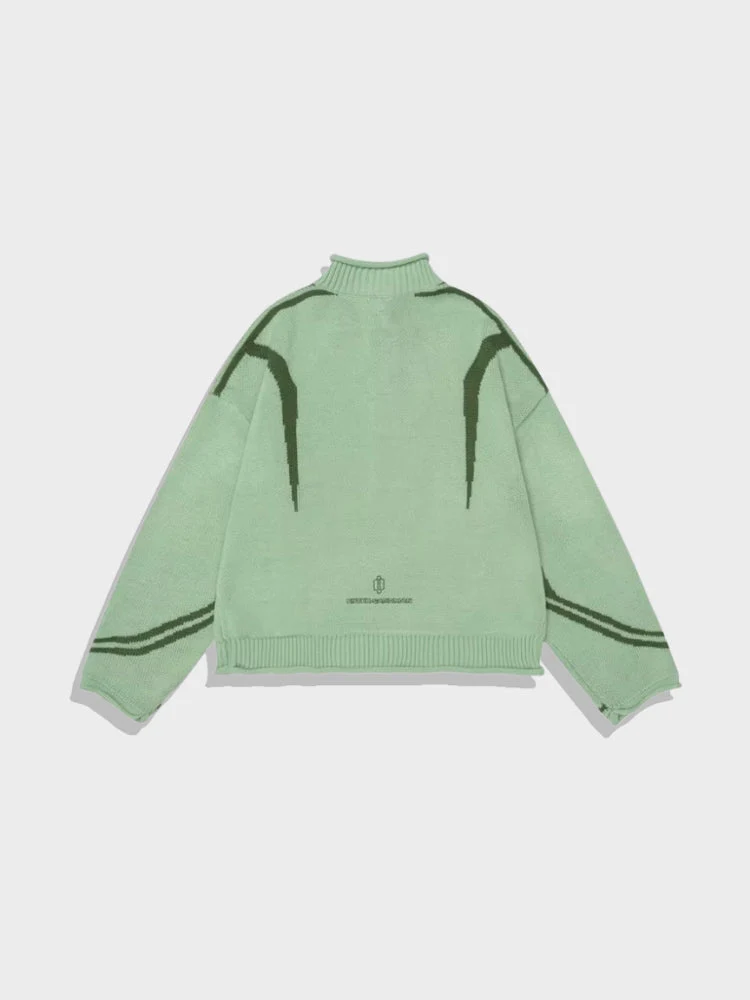 Y2K Winter Half Zip Up Sweater - Image 2