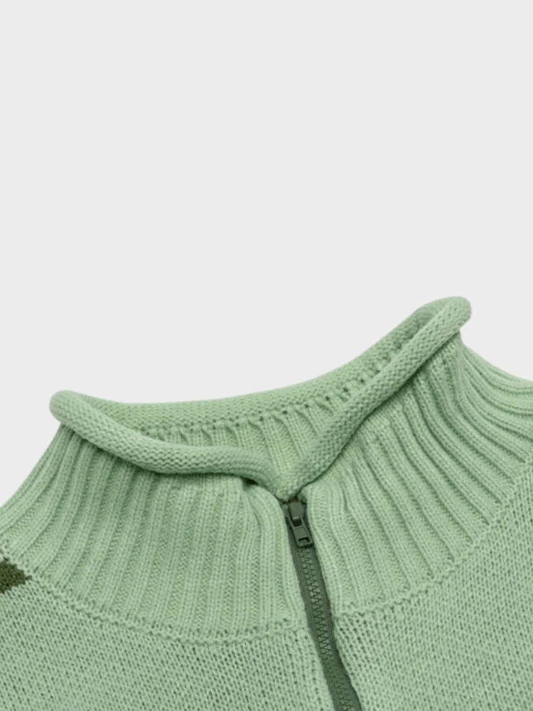 Y2K Winter Half Zip Up Sweater - Image 3